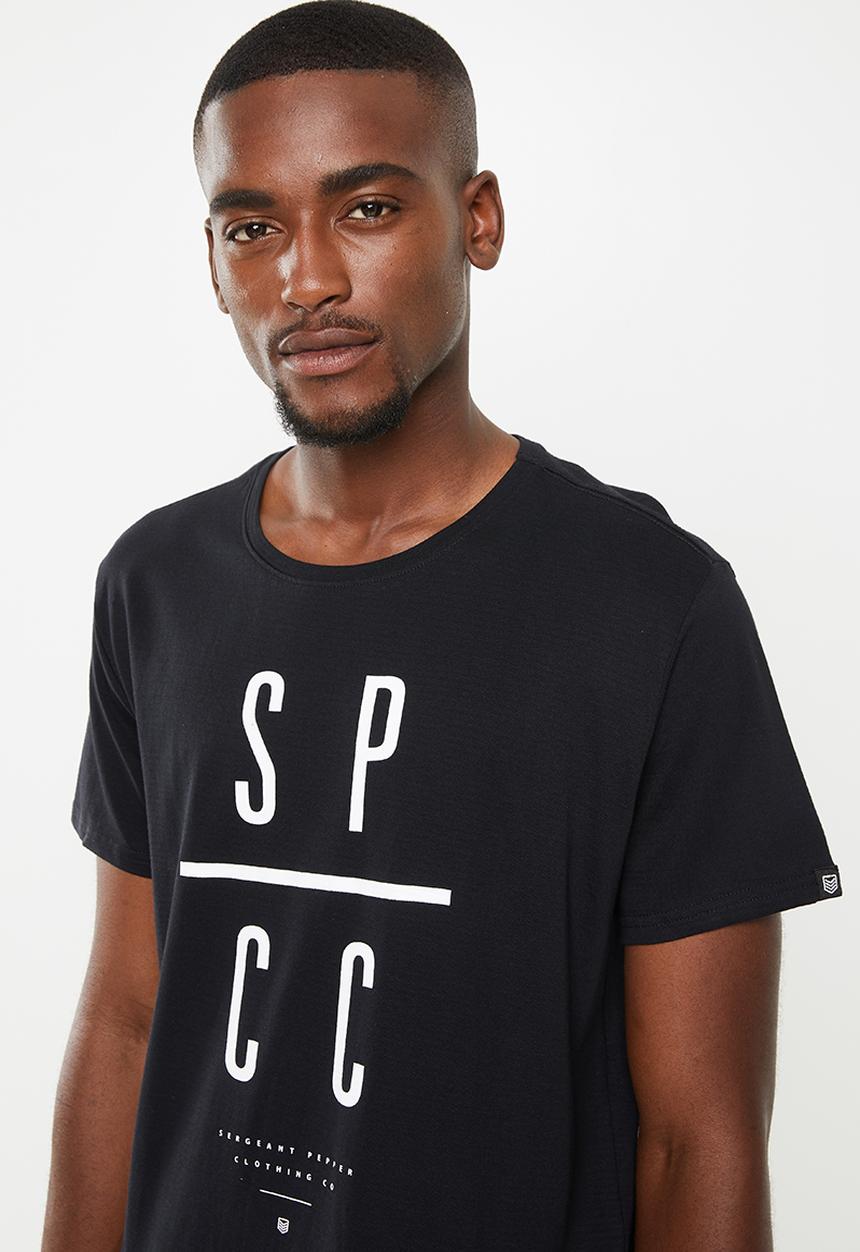 S.P.C.C - Shadow stripe logo tee - black