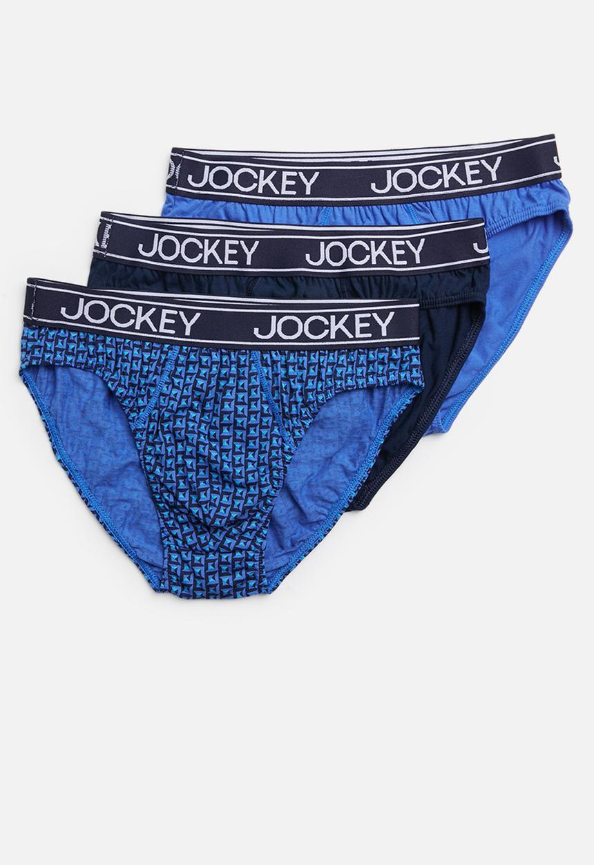 Jockey - 3 pack fancy jockey brief - blue & navy