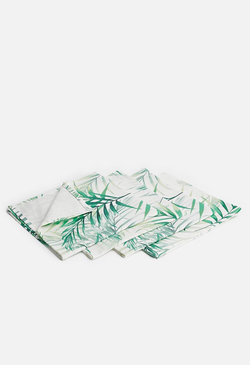 Sixth Floor - Leafy napkin set of 4 - green