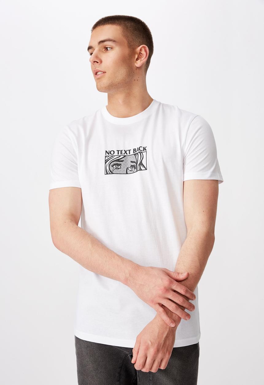 Factorie - No text back slim graphic T-shirt - white