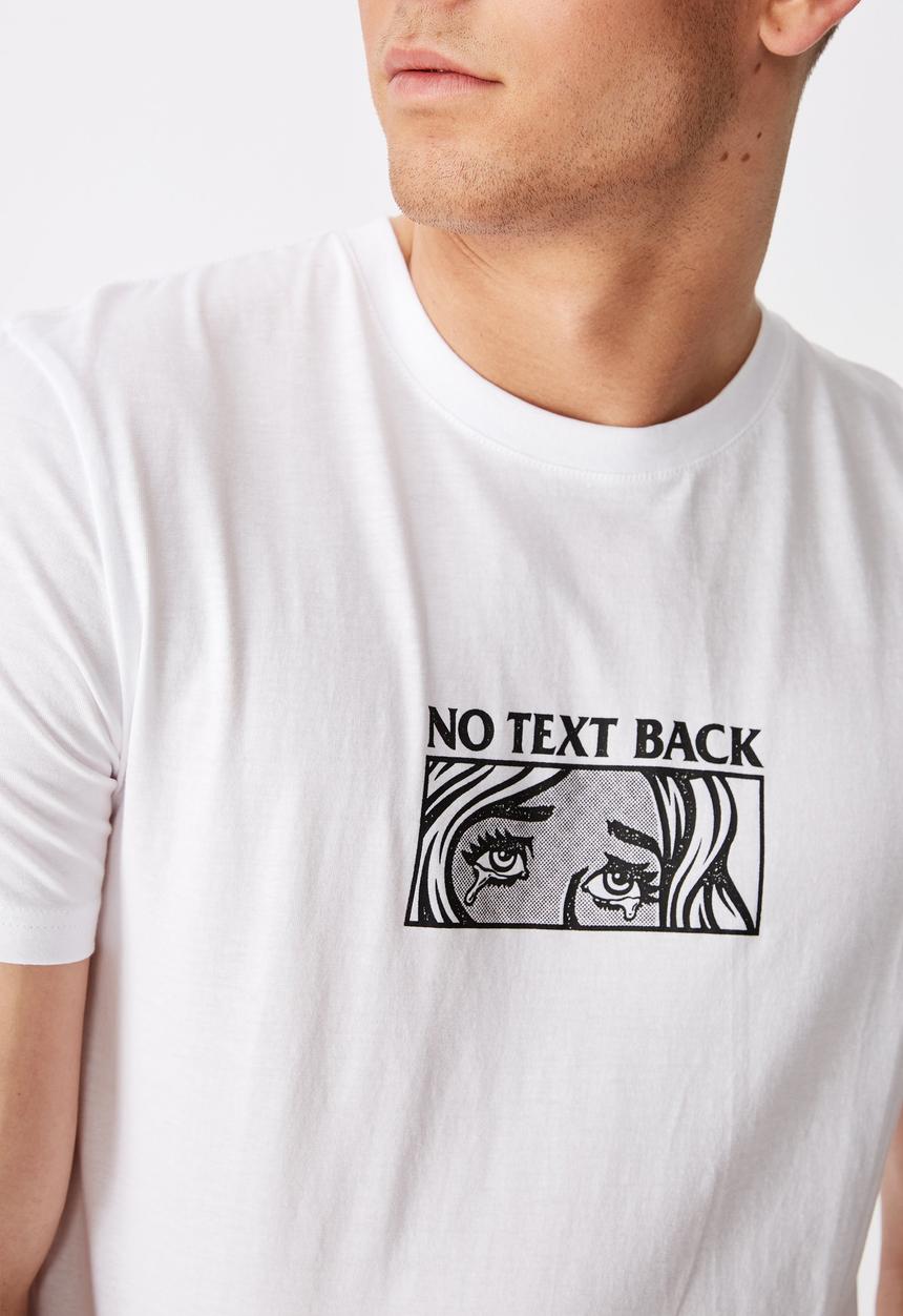 Factorie - No text back slim graphic T-shirt - white