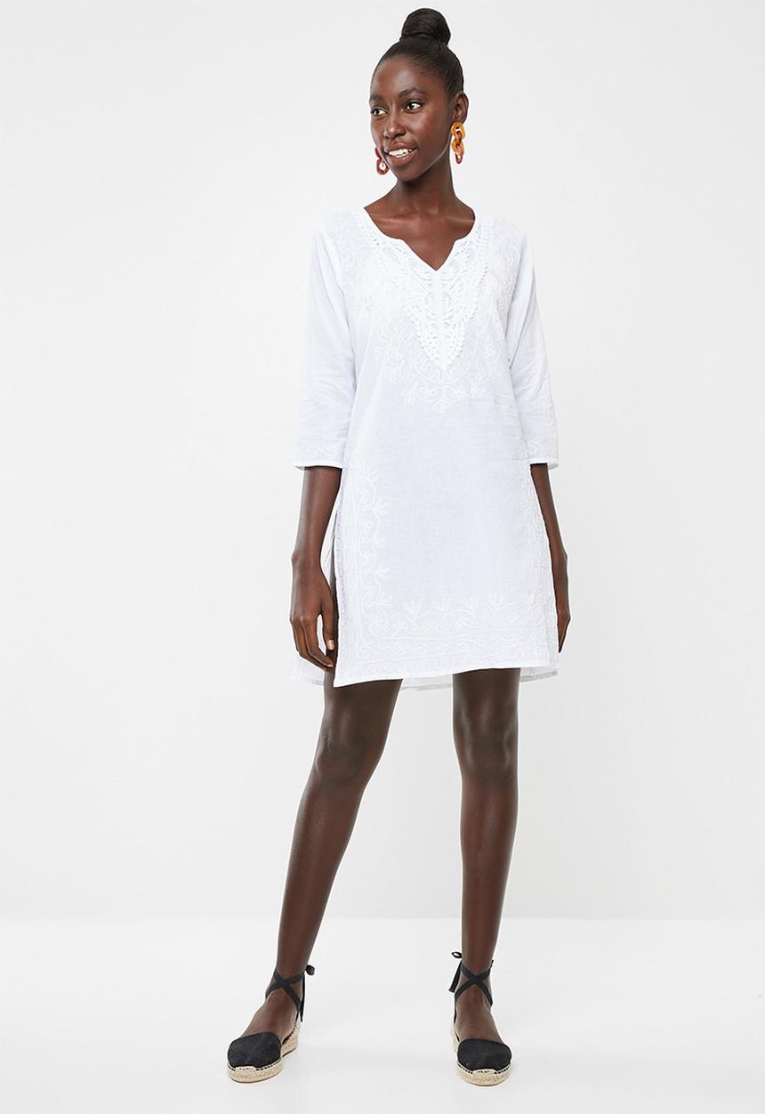 Lithe - Embroidered kaftan - white 1