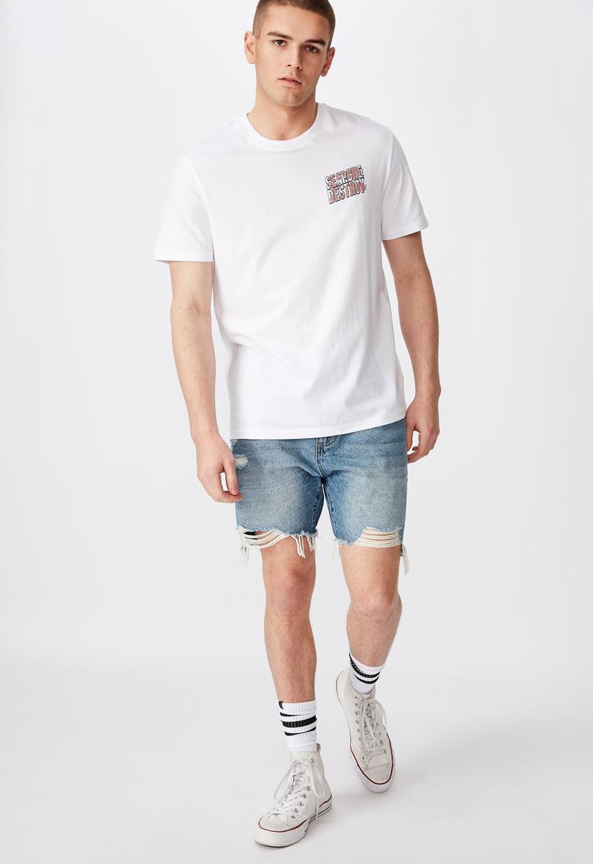 Factorie - Search regular fit graphic T-shirt - white