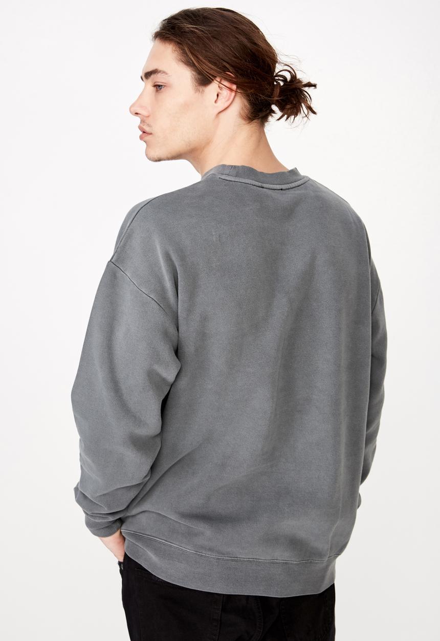 Factorie - Oversized graphic crew - grey