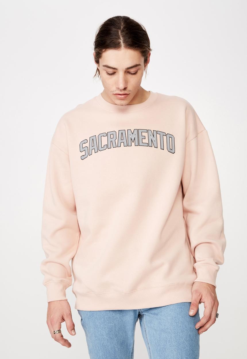 Factorie - Oversized graphic crew - peach