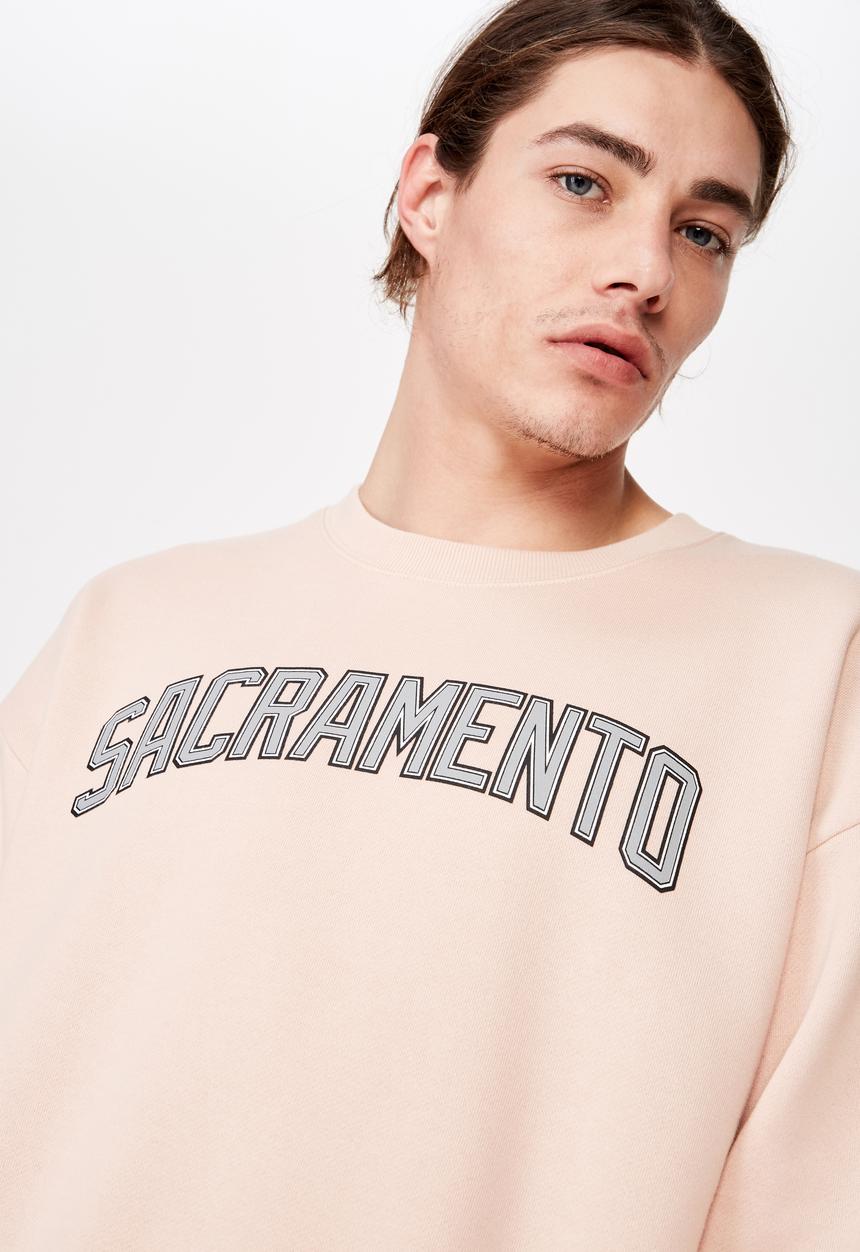Factorie - Oversized graphic crew - peach