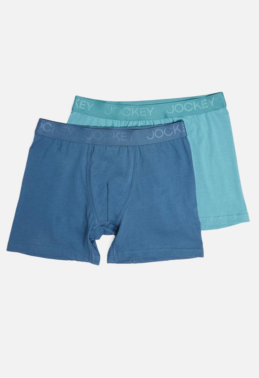 Jockey - Tonal long leg 2 pack trunks - blue & turquoise