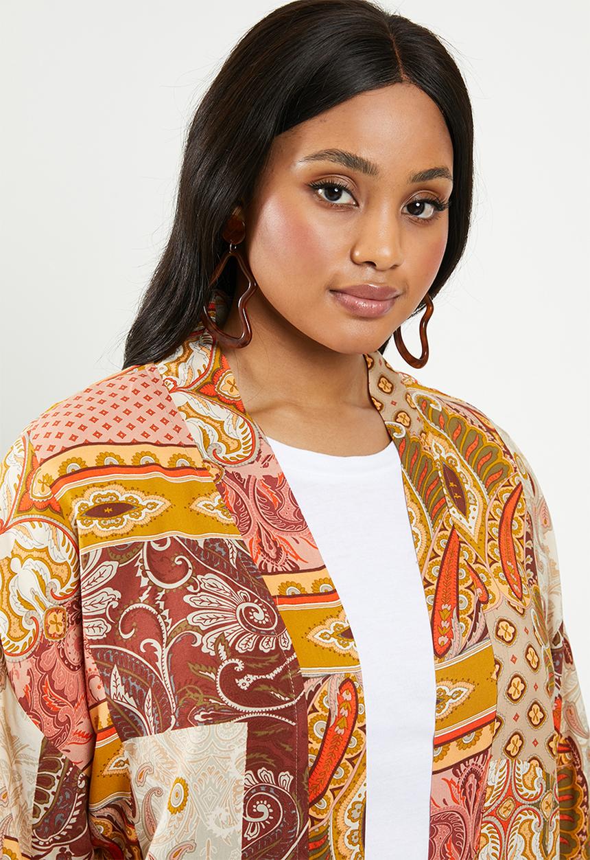 edit Plus - Wide sleeve kimono - multi