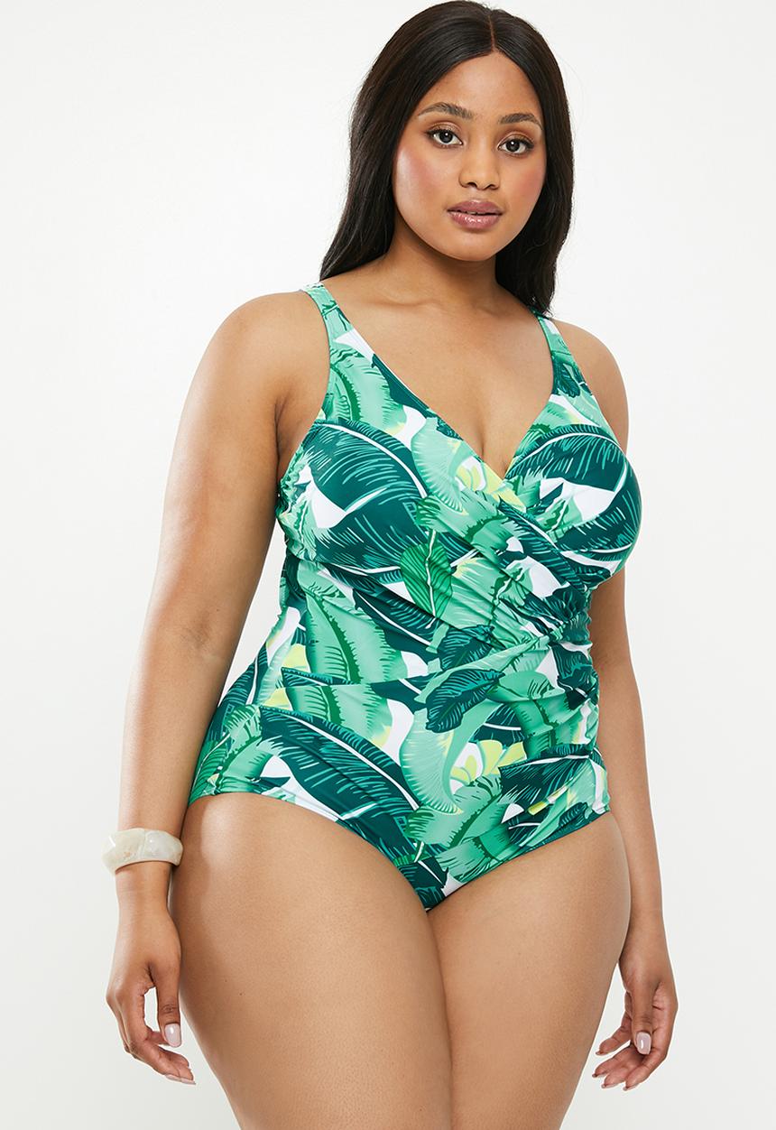 Bacon Bikinis - Shannon plus one piece - white & green