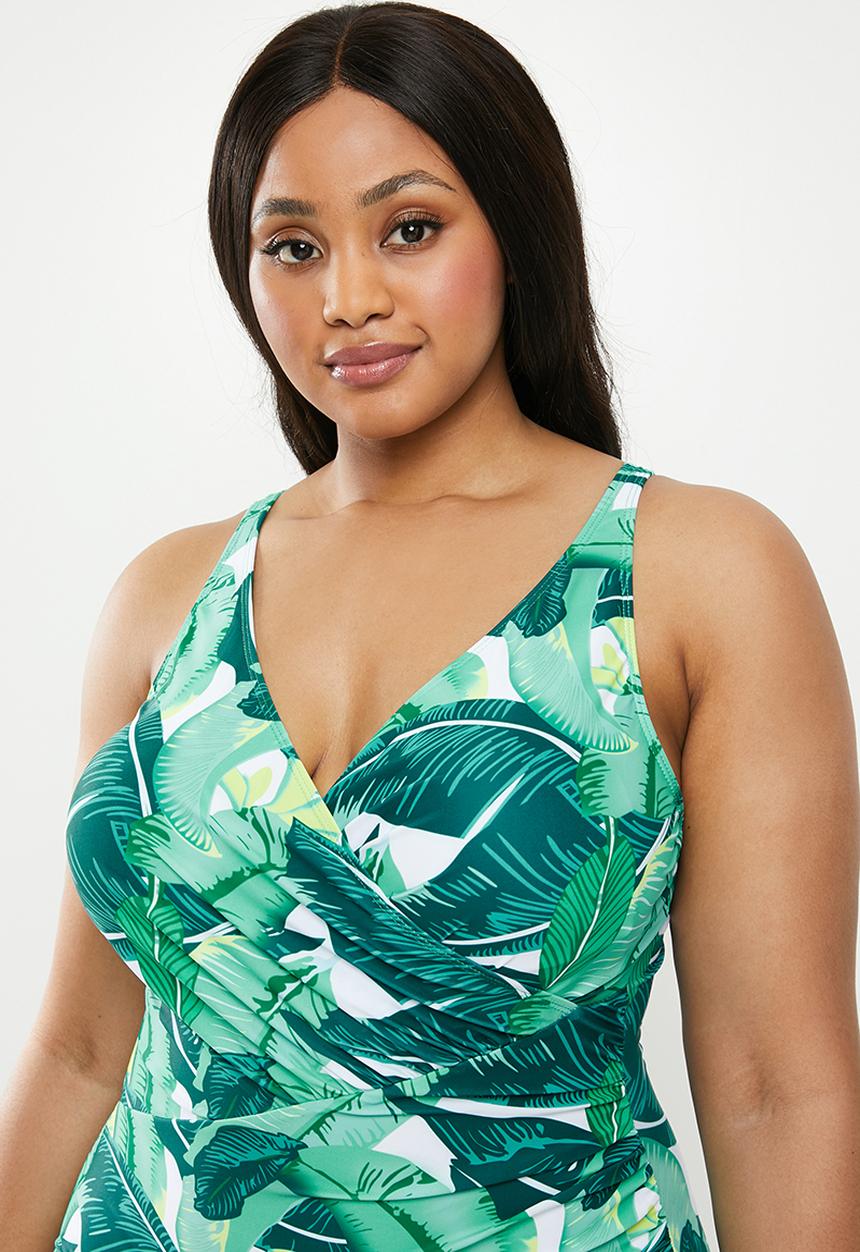 Bacon Bikinis - Shannon plus one piece - white & green