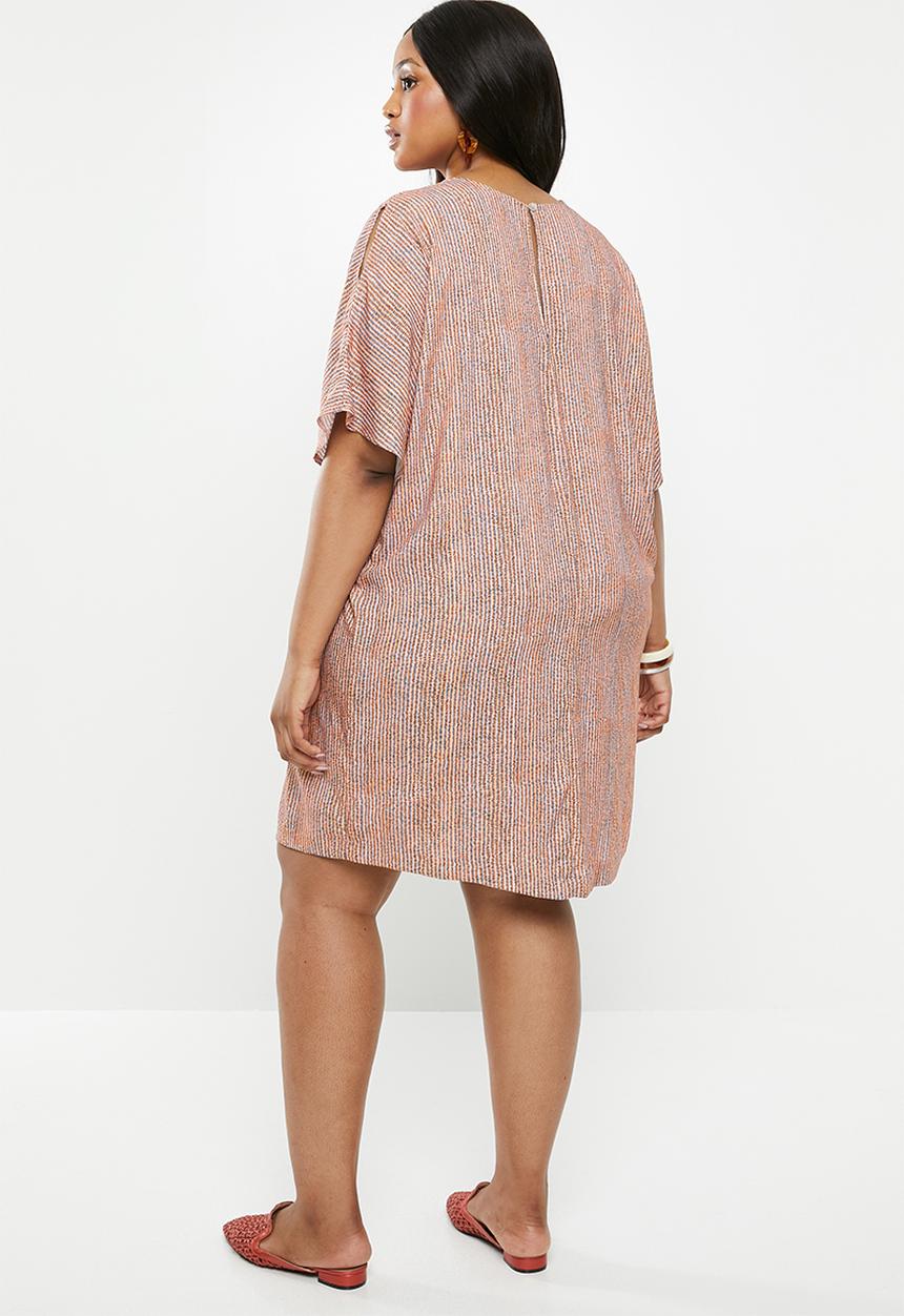 edit Plus - Sleeve detail shift dress (plus) - multi 