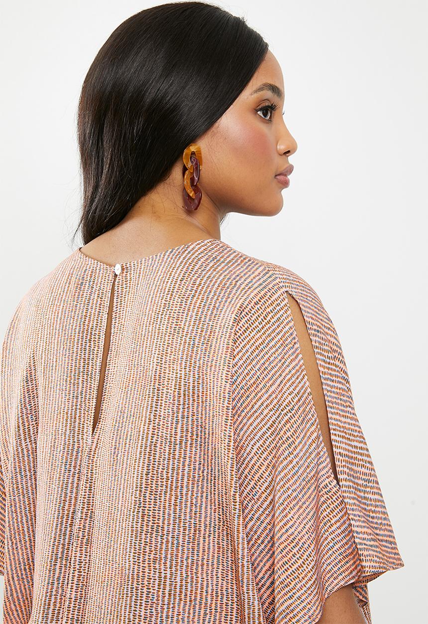 edit Plus - Sleeve detail shift dress (plus) - multi 