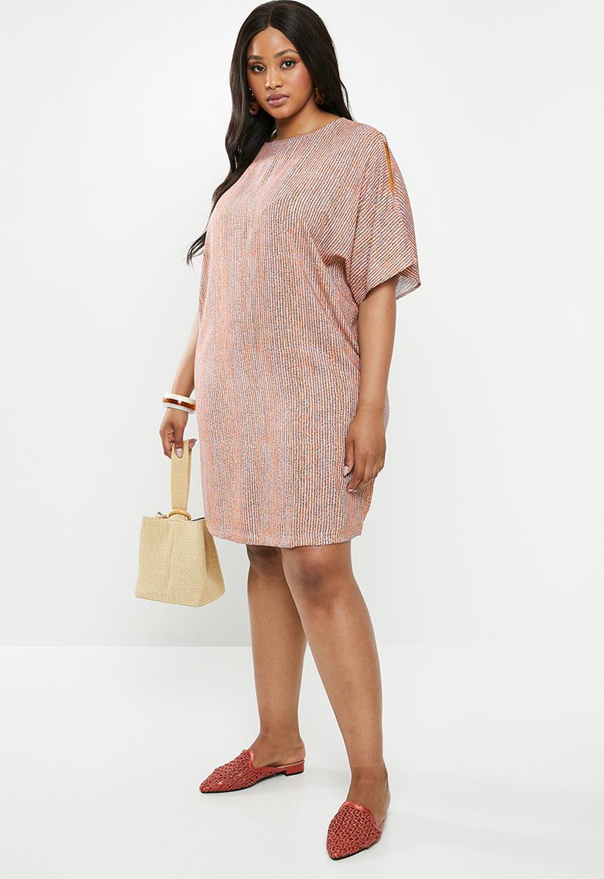 edit Plus - Sleeve detail shift dress (plus) - multi 