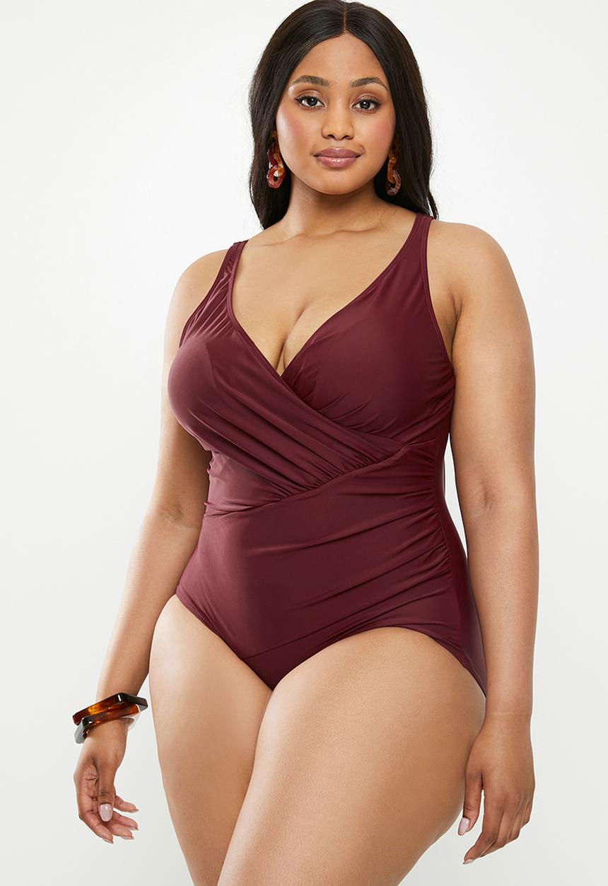 Bacon Bikinis - Shannon plus one piece - burgundy