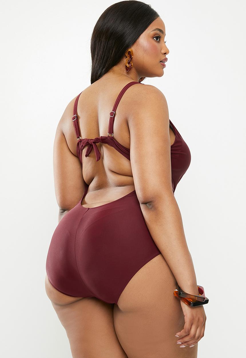 Bacon Bikinis - Shannon plus one piece - burgundy