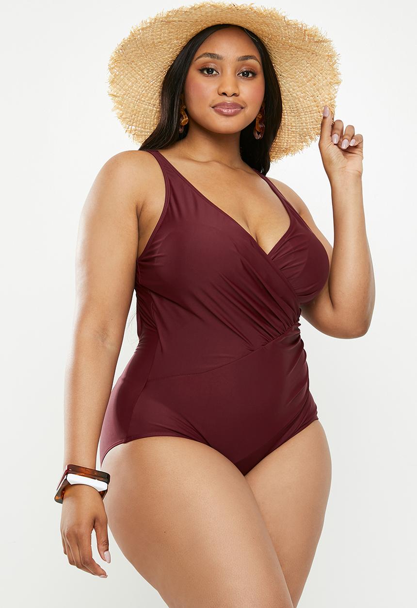 Bacon Bikinis - Shannon plus one piece - burgundy