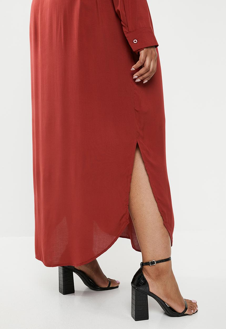 Superbalist - Maxi shirt dress - burgundy