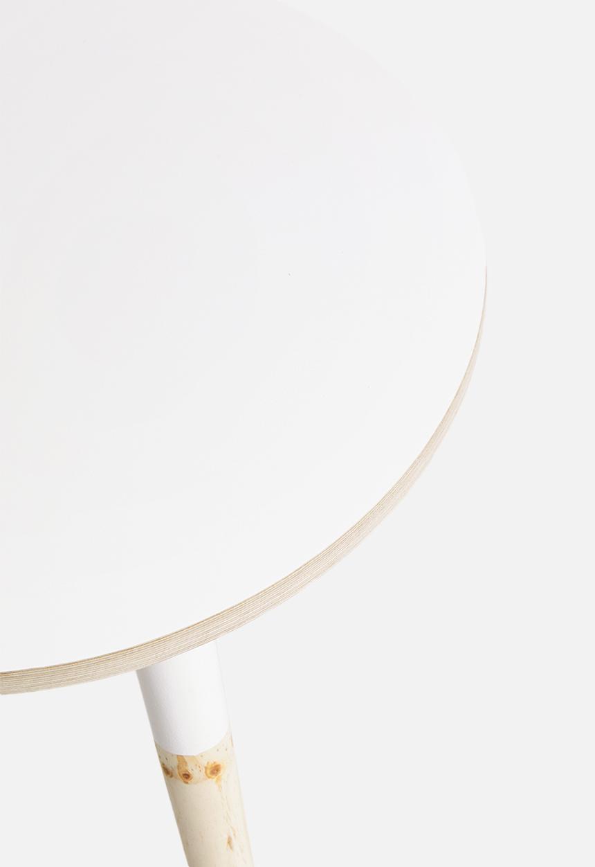 Native Decor - Birch round side table - white