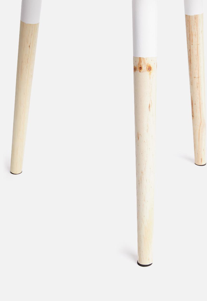 Native Decor - Birch round side table - white