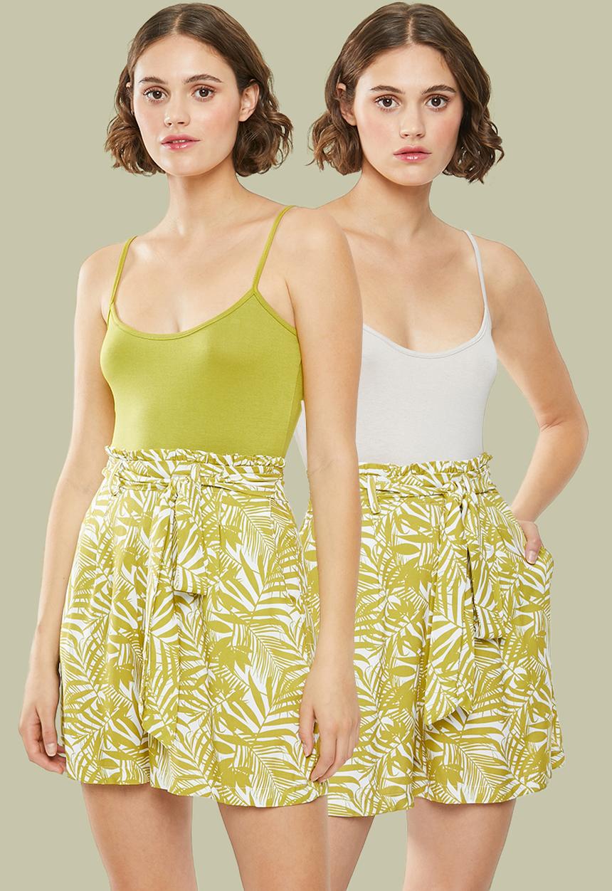 Superbalist - 2 pack cami bodysuit - green & neutral
