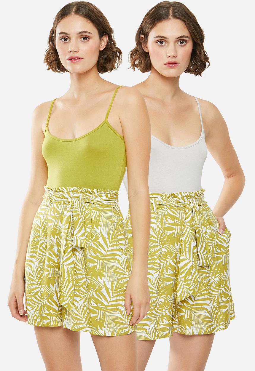 Superbalist - 2 pack cami bodysuit - green & neutral