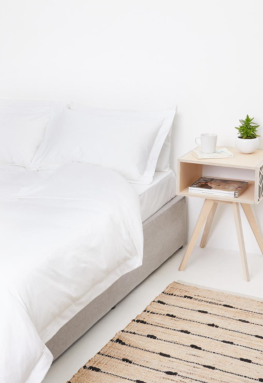 Sheraton Textiles - 400tc Egyptian cotton oxford satin st duvet cover set - white 