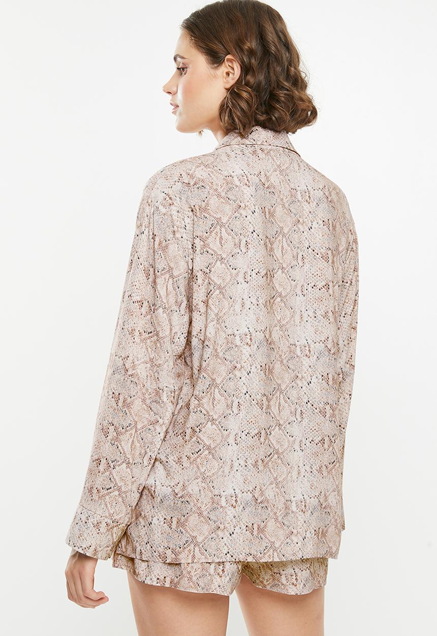 Superbalist - Sleep shirt & shorts set - neutral