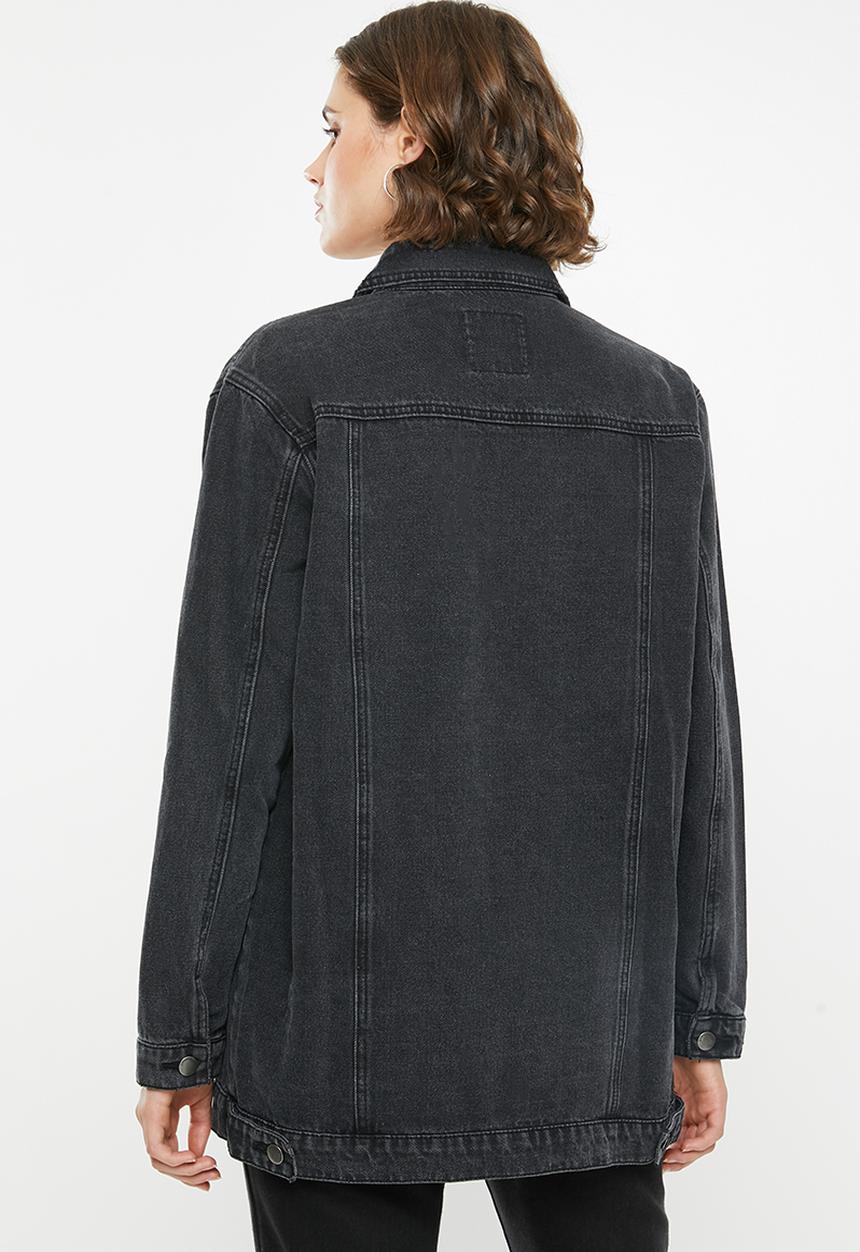 Superbalist - Longline denim trucker - black
