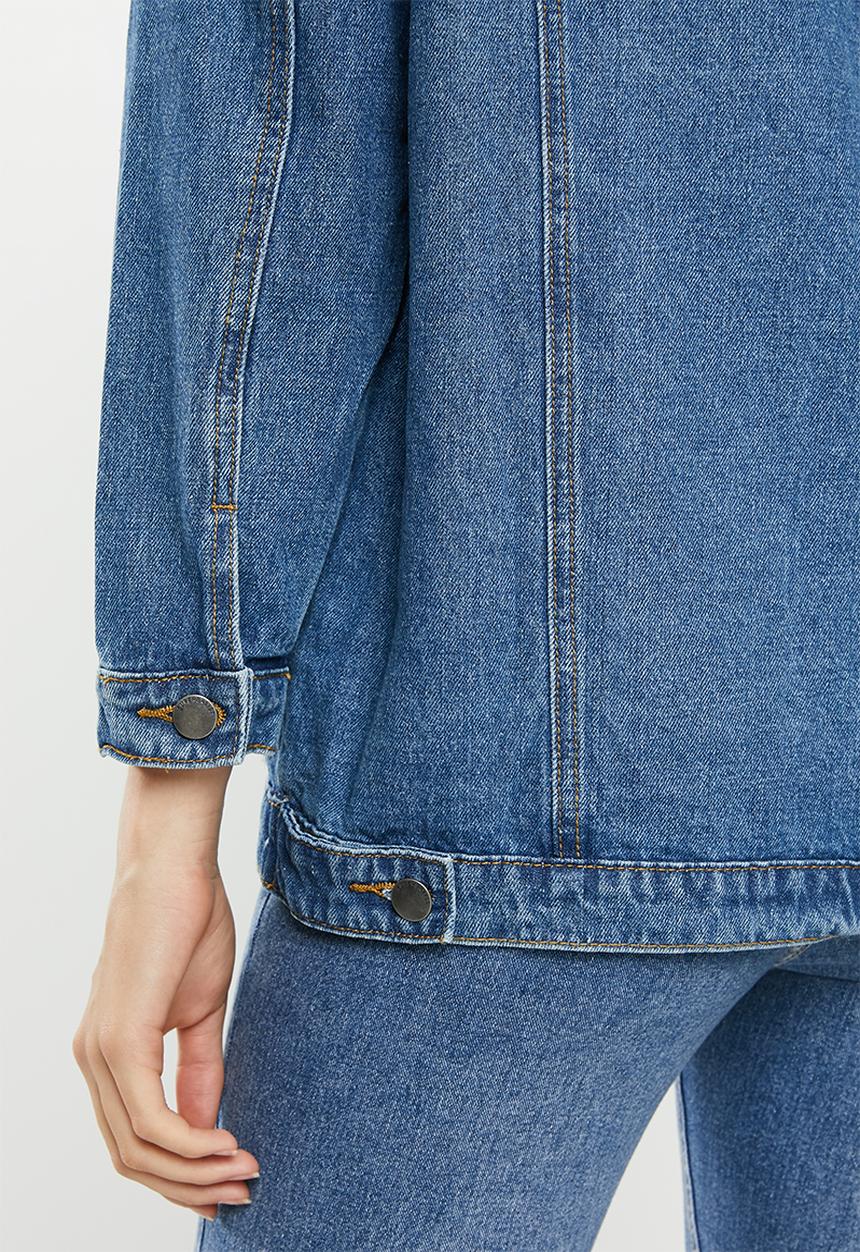 Superbalist - Longline denim trucker - blue