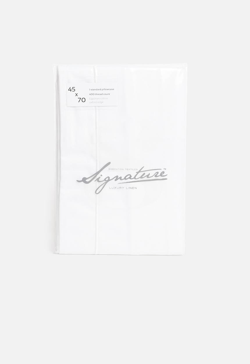 Sheraton Textiles - 400tc Egyptian cotton oxford satin st pillowcase - white 