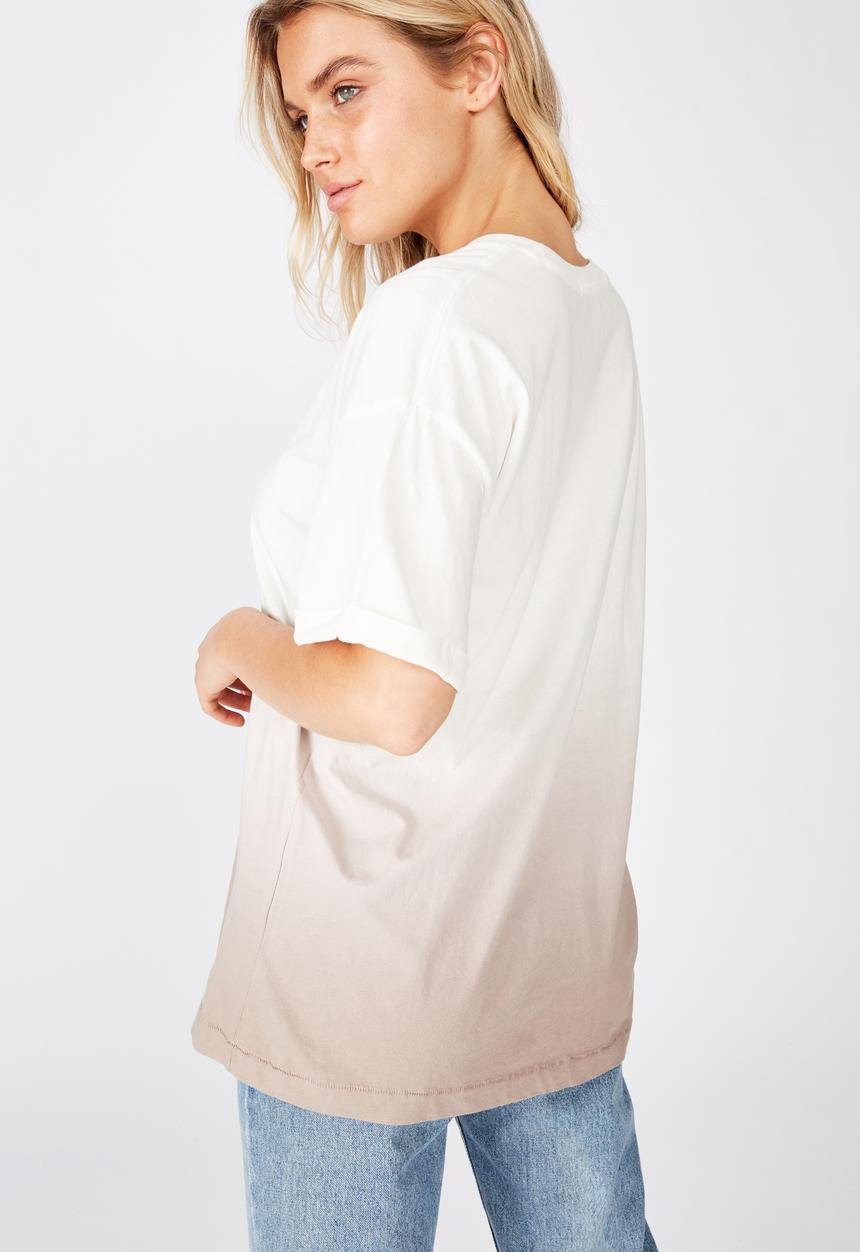 Cotton On - The relaxed boyfriend tee - cream & grey 