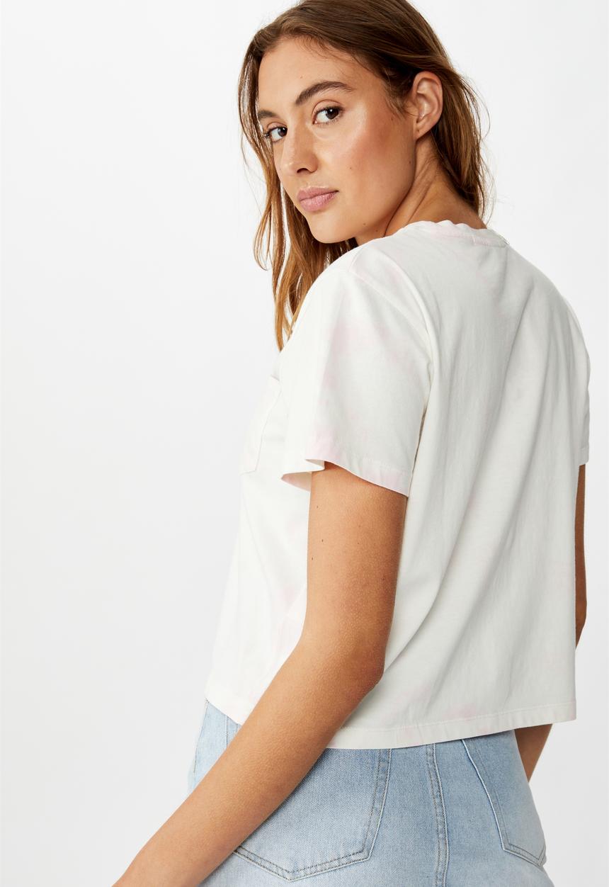 Cotton On - Chopped pockets tie dye T-shirt - cream 