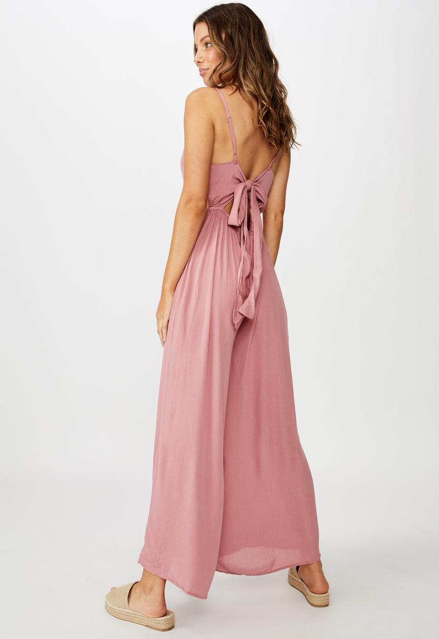 Cotton On - Woven rosie tie back jumpsuit - pink