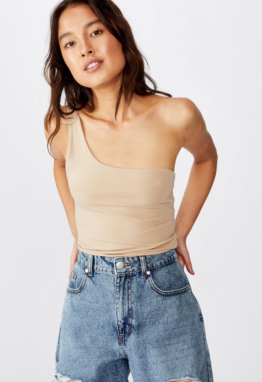 Cotton On - One shoulder sleevelss top - beige