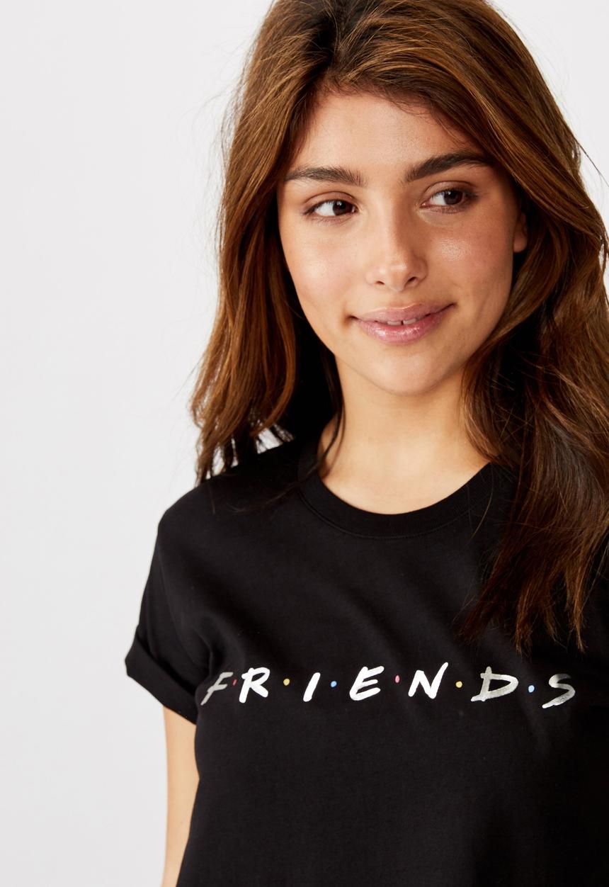 Cotton On - Classic friends T-shirt metallic logo - black