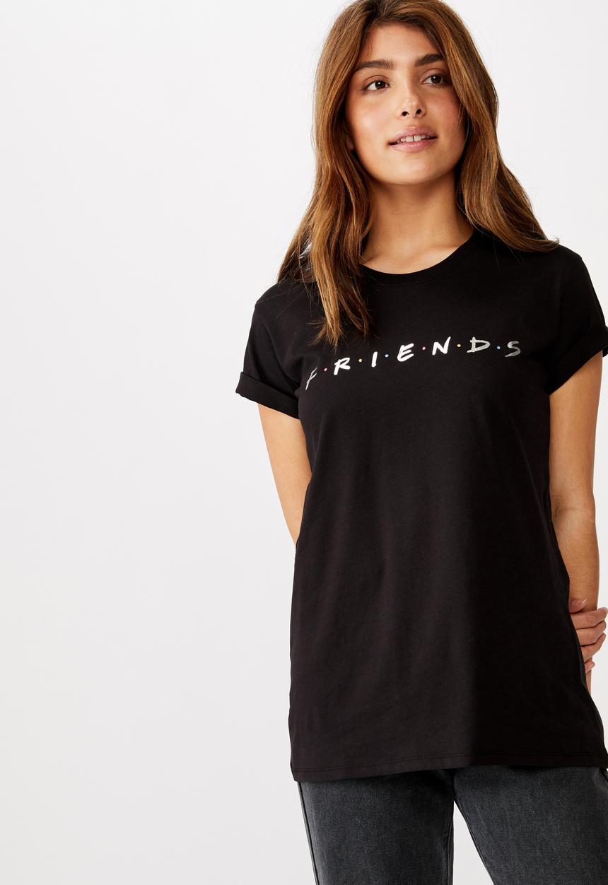 Cotton On - Classic friends T-shirt metallic logo - black