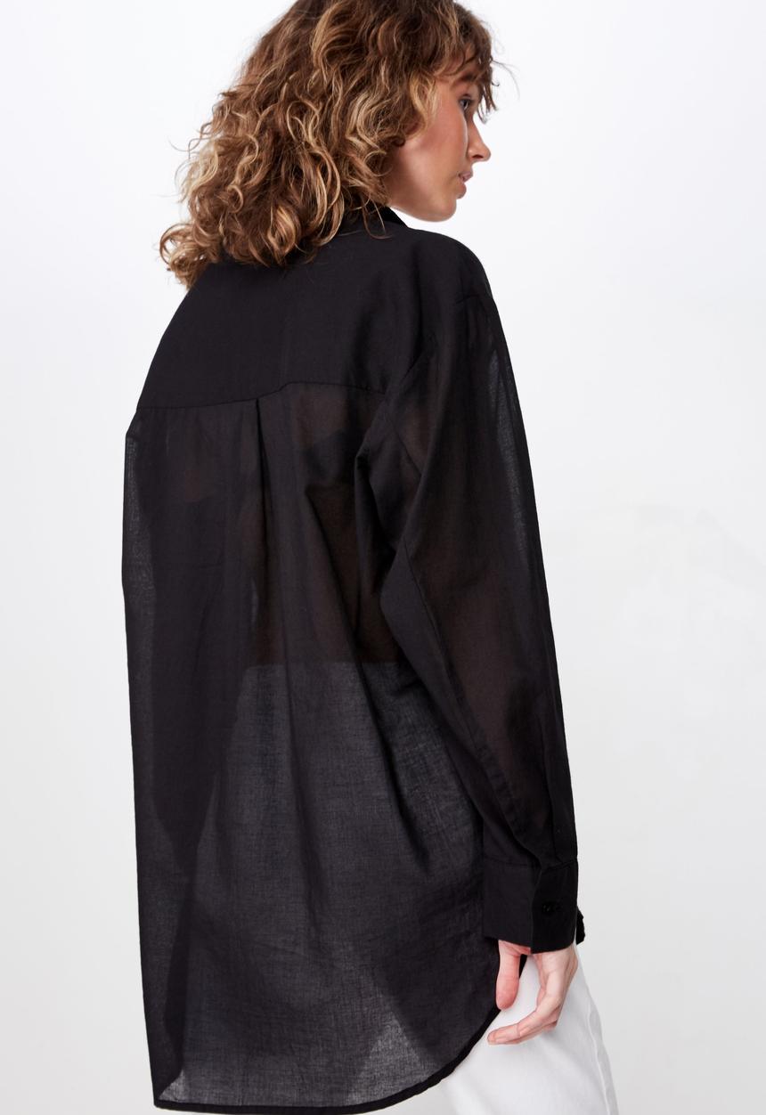 Cotton On - Savannah oversized resort shirt - black