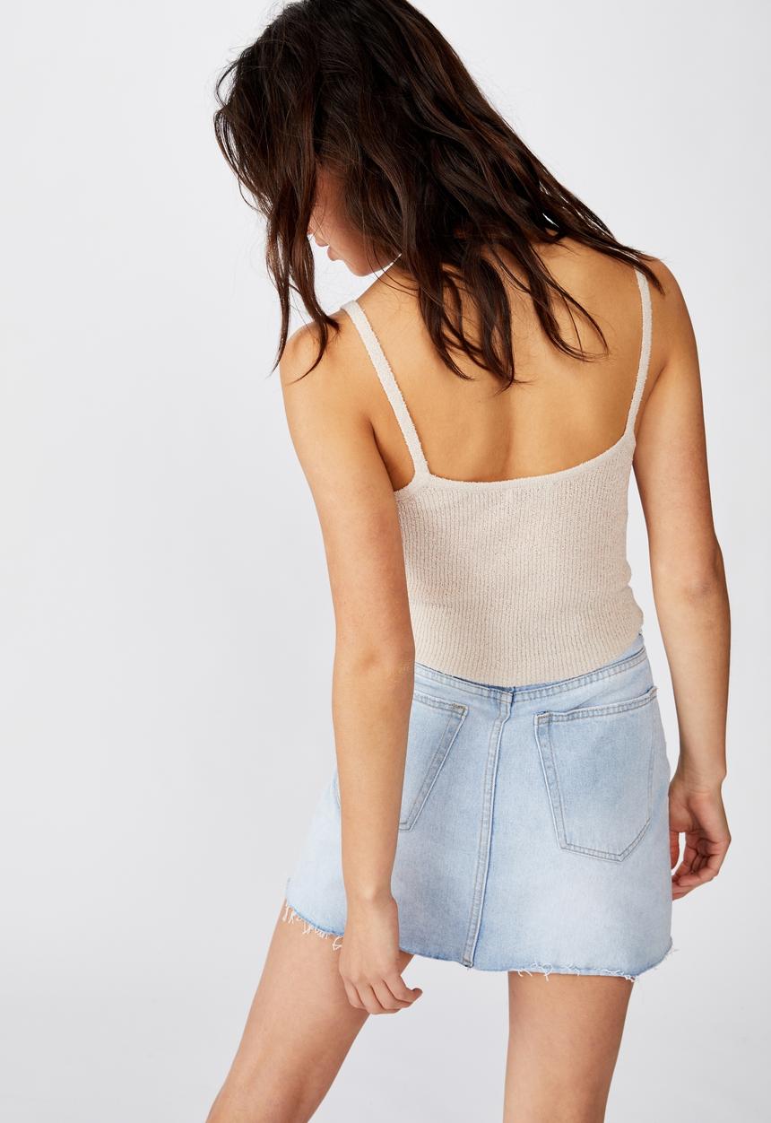 Cotton On - Lara cropped fine tank top - neutral 