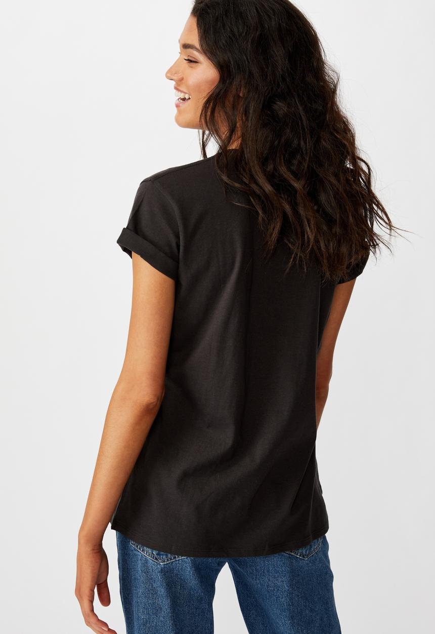 Cotton On - Classic slogan T-shirt ice-burg inhale exhale - black