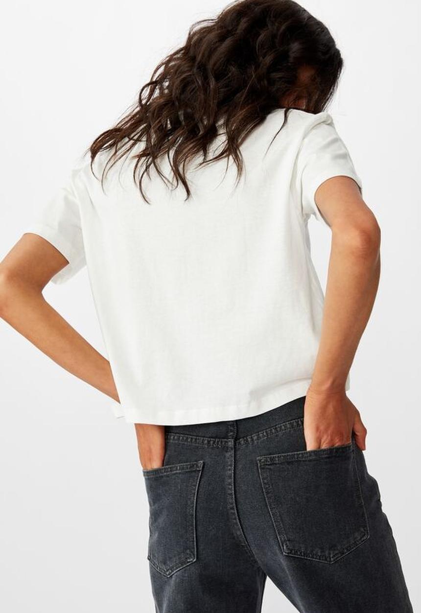 Cotton On - Tbar Cali graphic cropt tee bahamas - white