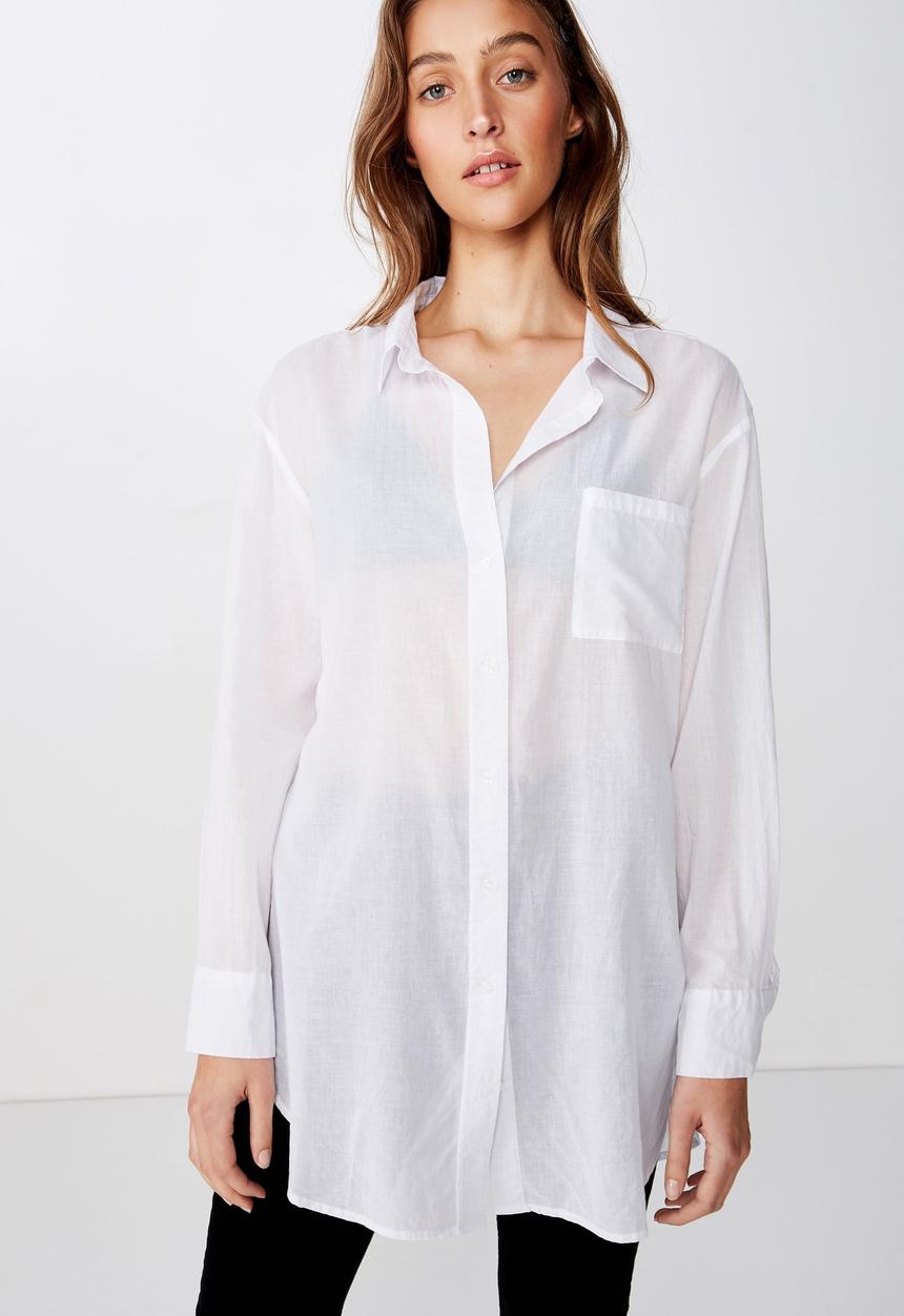 Cotton On - Savannah oversized resort shirt - white