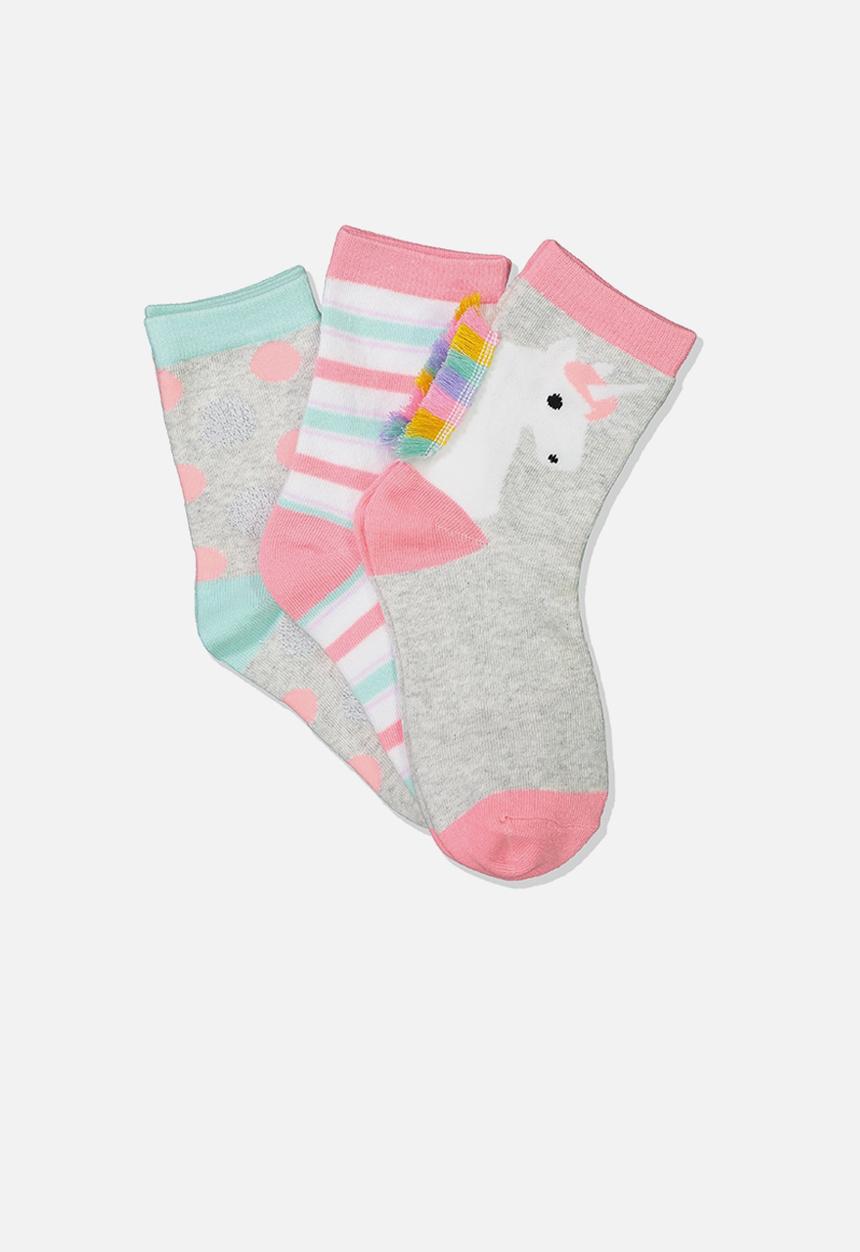 Cotton On - Kids 3 pack crew socks - multi
