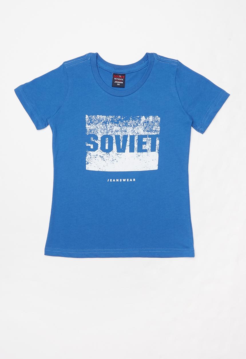 SOVIET - Boys logo tee - blue