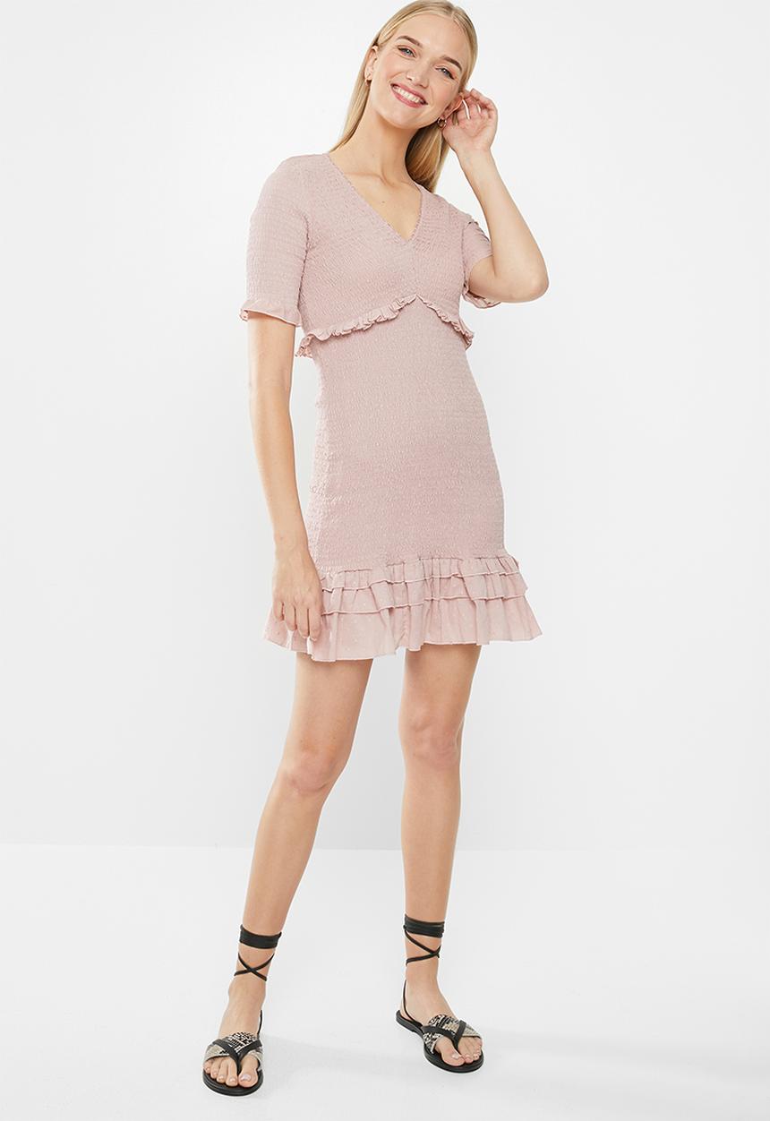 Cotton On - Woven Stella shirred mini dress  - pink