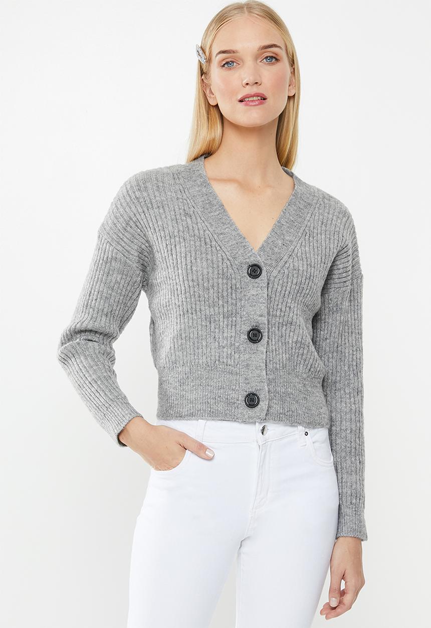 Cotton On - Luxe cropped cardigan - grey