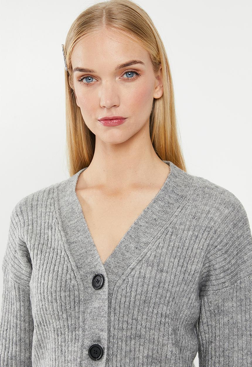 Cotton On - Luxe cropped cardigan - grey