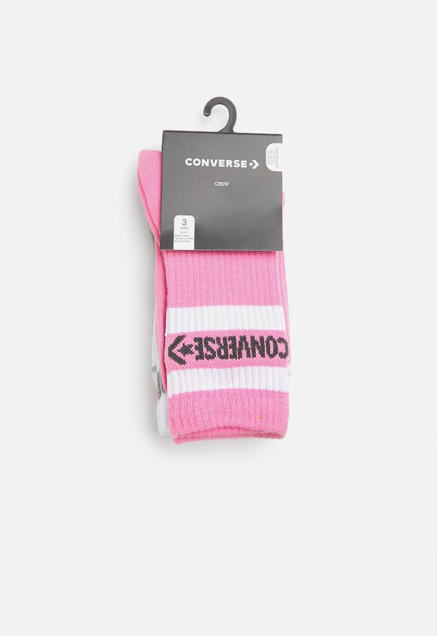 Converse - Converse basic wordmark crew 3 pack socks - multi