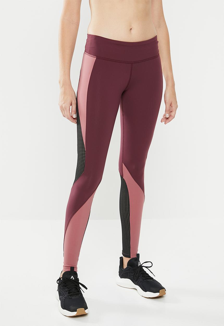 Reebok - Reebok lux tights - burgundy