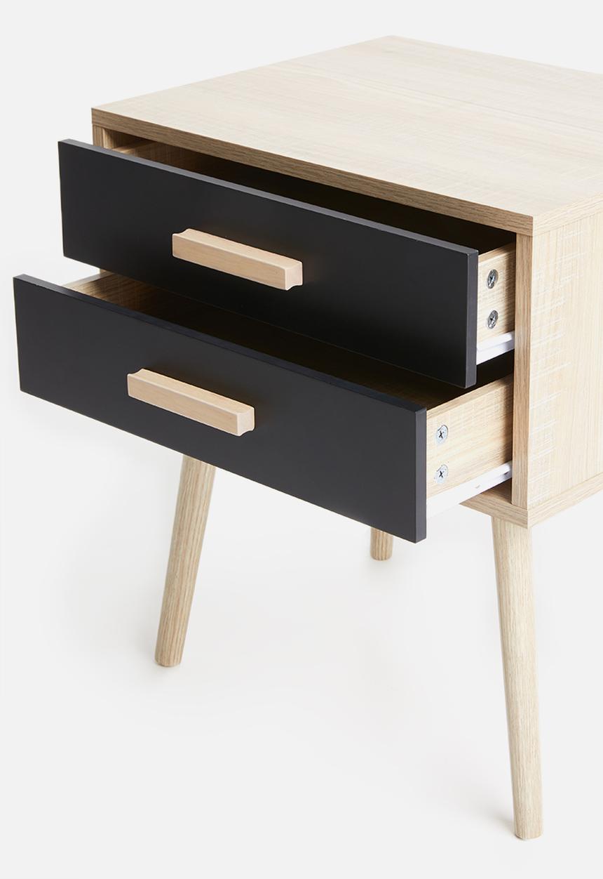 Sixth Floor - Alva pedestal - black & natural