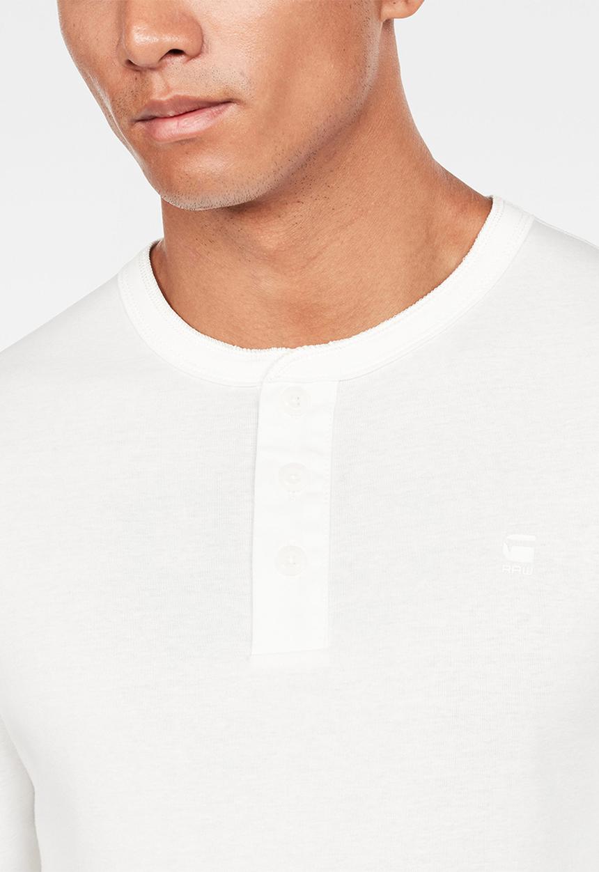 G-STAR - Korpaz grandad long sleeve tee - white